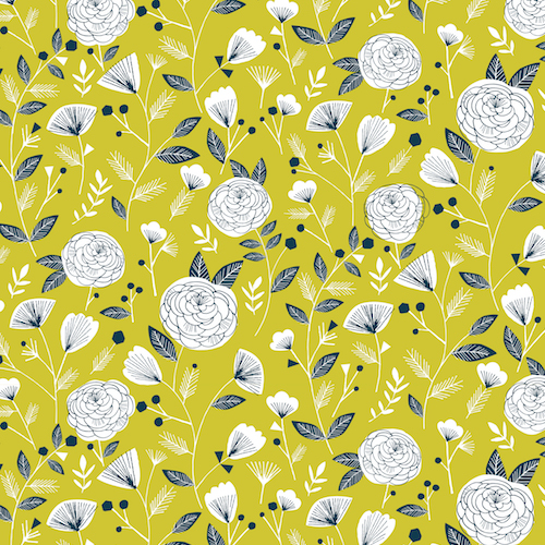 Flowers in Yellow from the Flock collection by Dashwood Studio