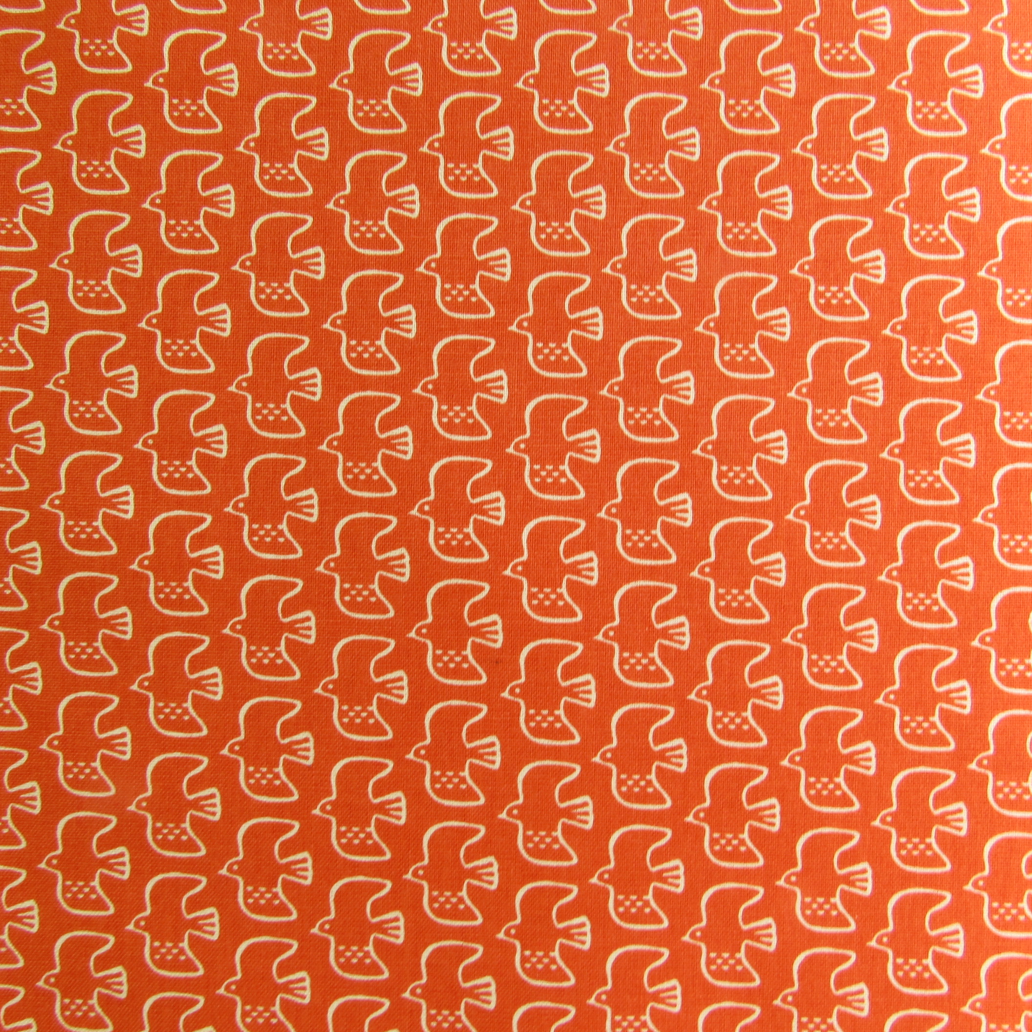 Shapely-Orange-Shapely-Bird-Japanese-Fabric