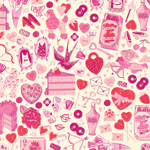 Love All Around from the modern patchwork and quilting fabric collection Love Struck by Art Gallery Fabrics