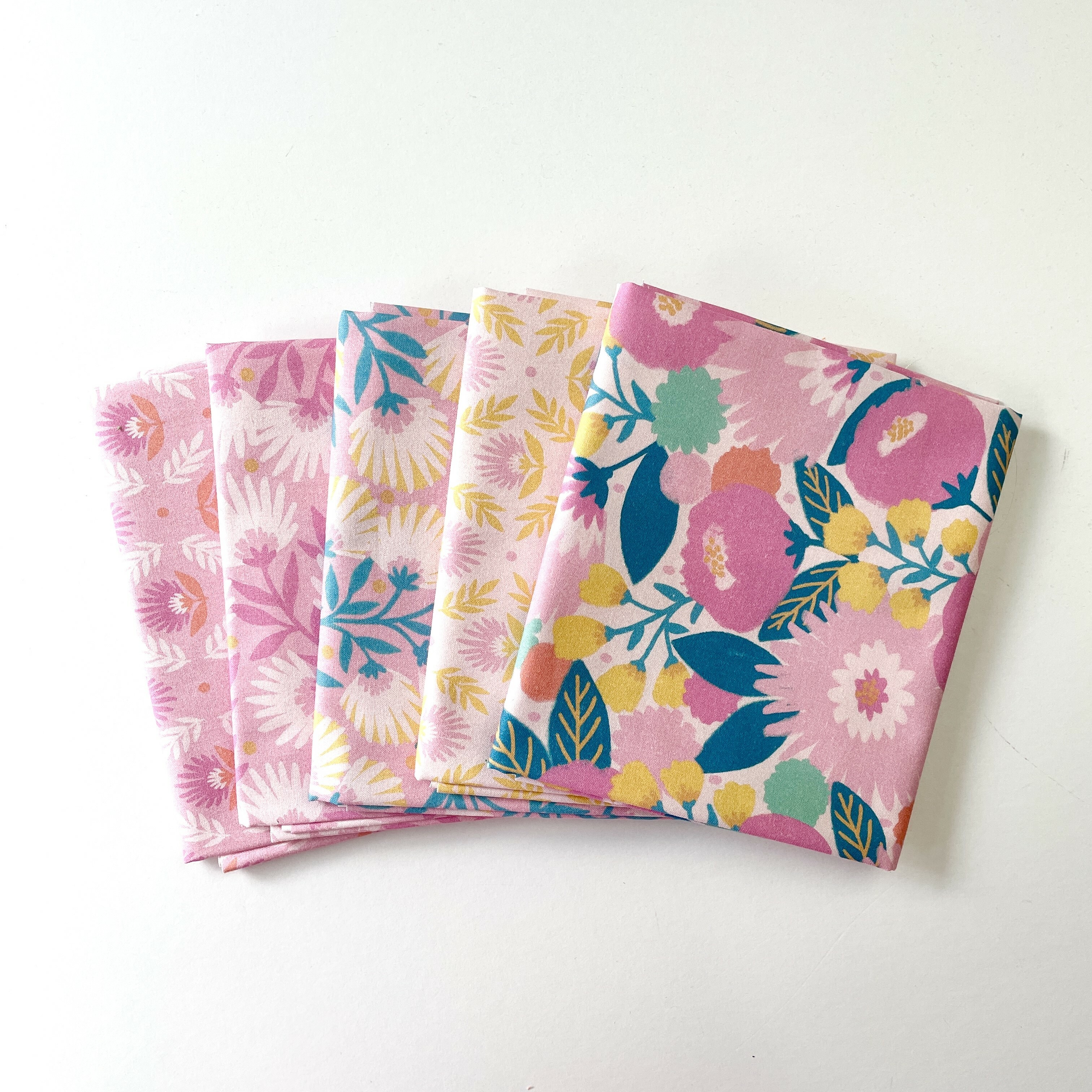 Pink Sunday Meadow fat quarter bundle by Paintbrush Studio Fabrics