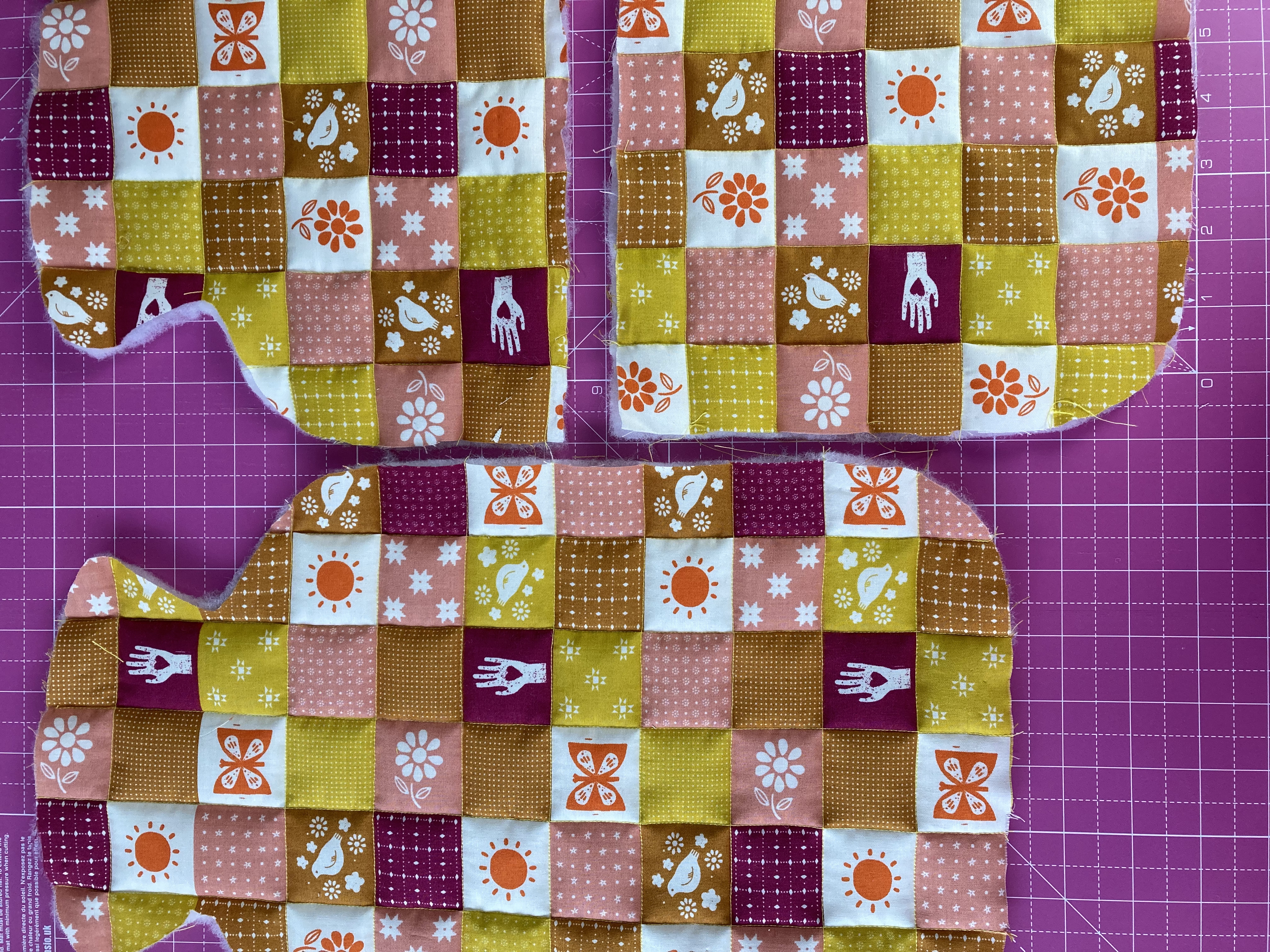 Hot Water Bottle Cover Tutorial Quilt Fabric Pieces