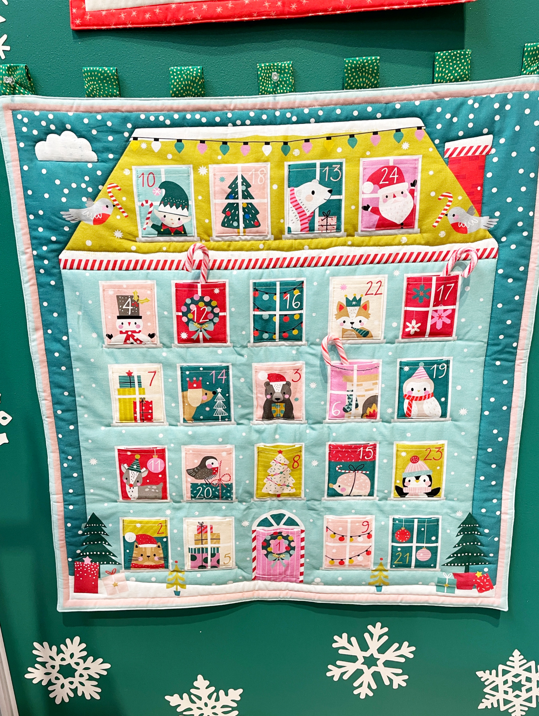 Advent House Christmas Fabric Advent Calendar Panel Print