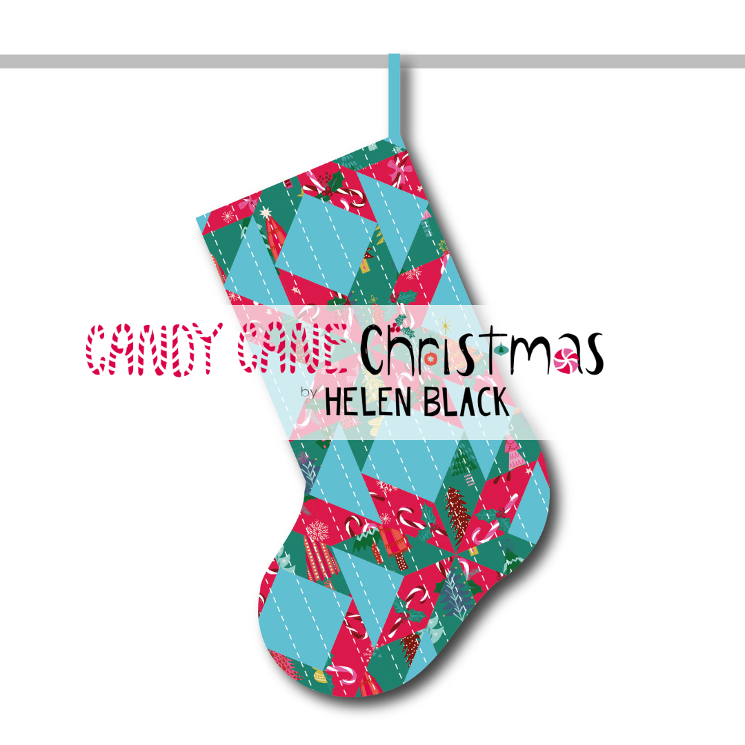 Candy Cane Christmas Seeing Stars Christmas Stocking Kit by The Fabric Fox