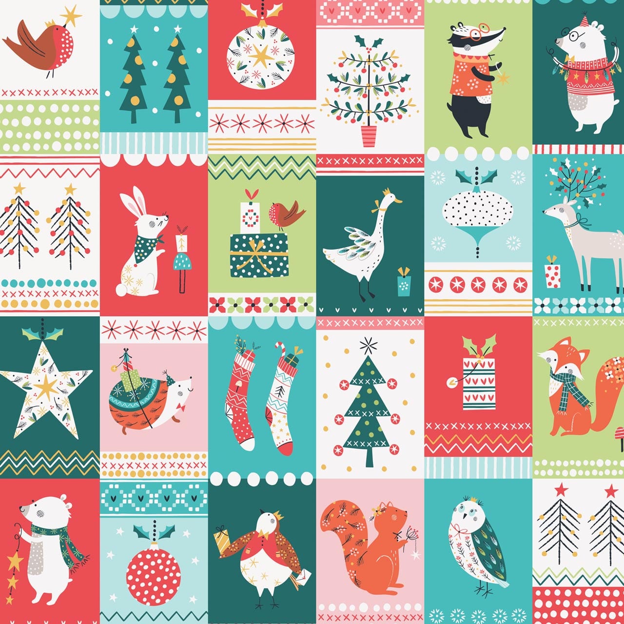 Christmas Blocks from the Forest Friends collection by Dashwood Studio