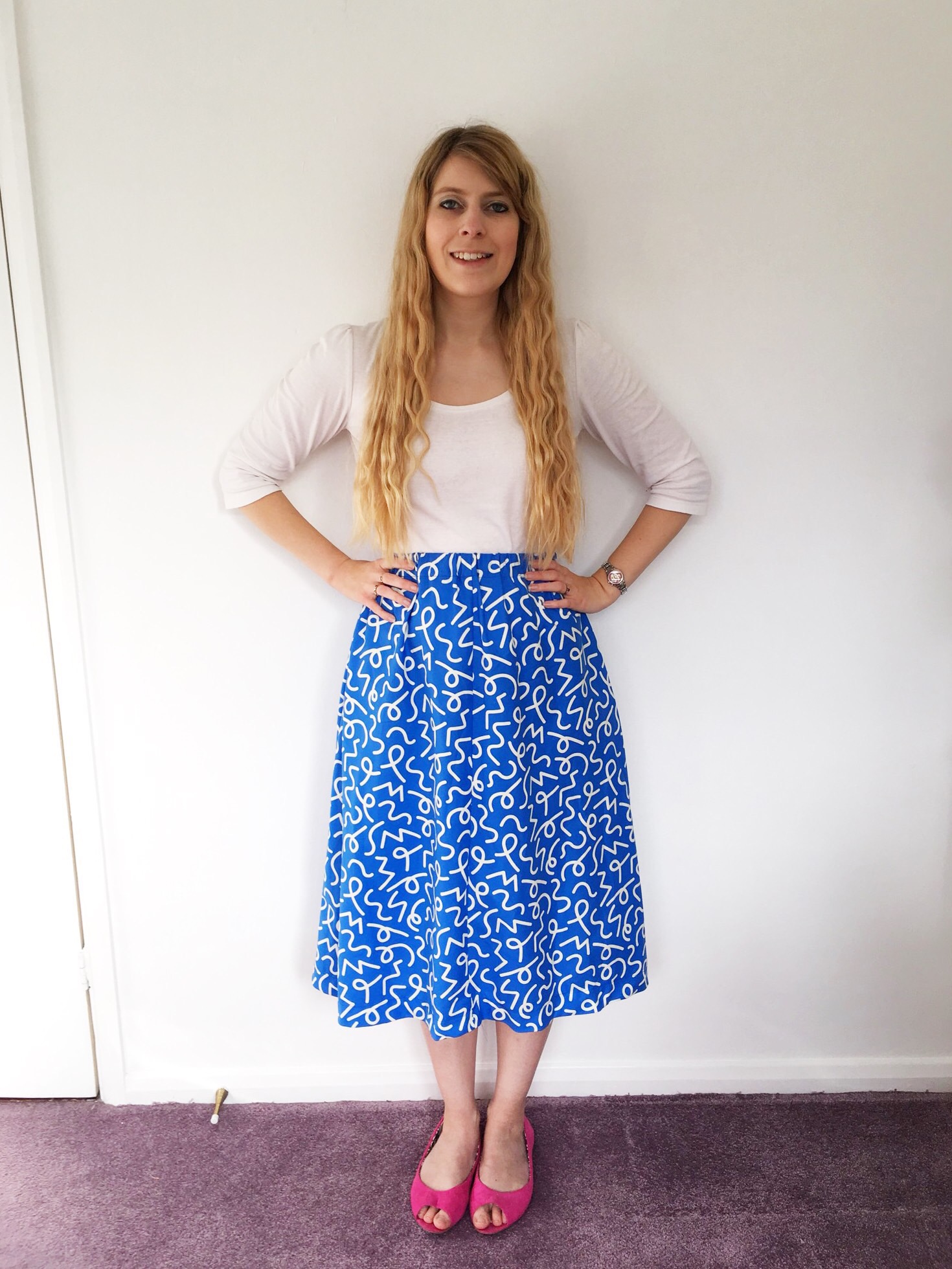Kirsty's Dominique Skirt in Permanent Wave Cobalt