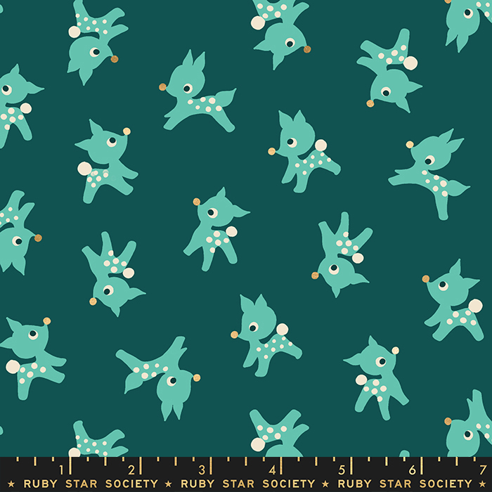 Little Deer Pine from the Jolly Darlings Christmas fabric collection by Ruby Star Society