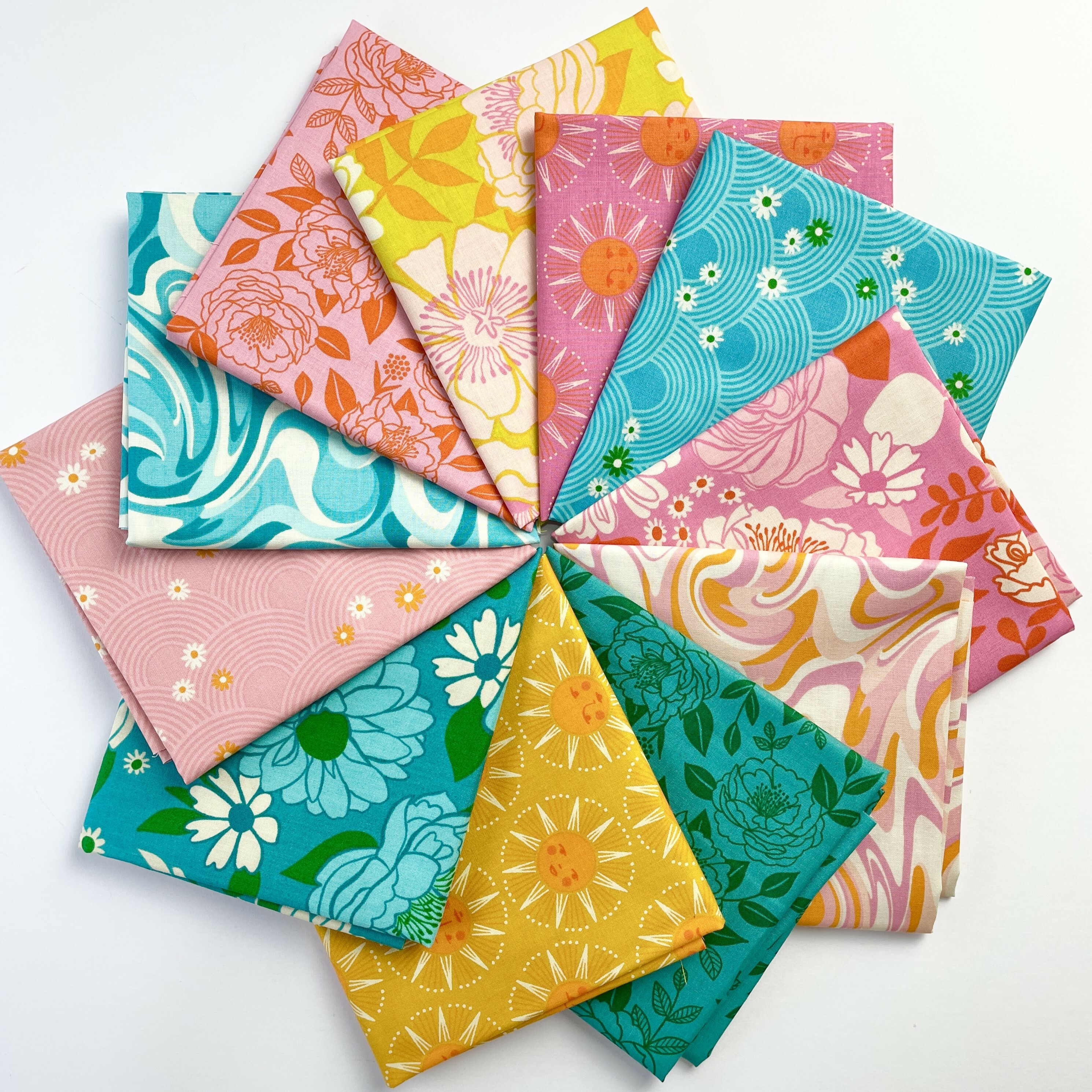Modern patchwork and quilting fabric from the Rise and Shine collection designed by Melody Miller for Ruby Star Society
