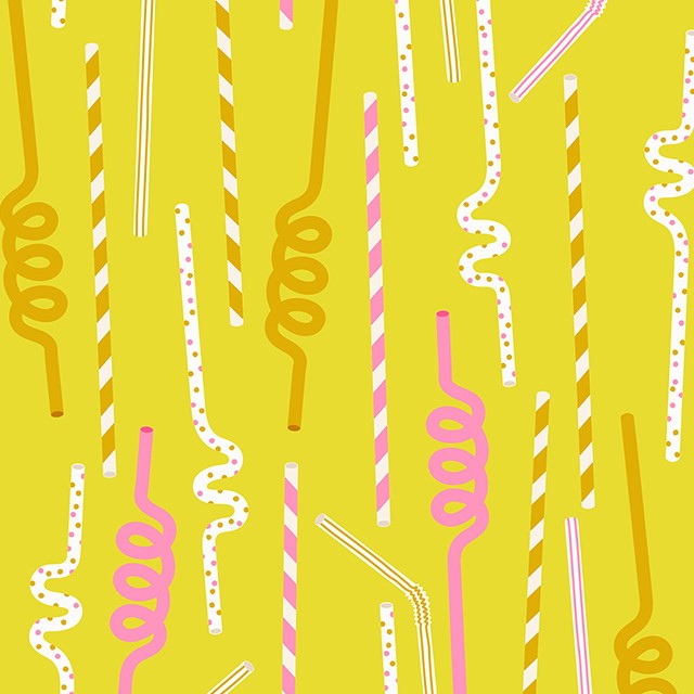 Straws Citron from the modern patchwork and quilting fabric collection Sugar Cone designed by Kimberly Kight for Ruby Star Society