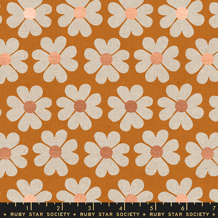 Heart Flower Canvas Caramel from the Unruly Nature collection by Ruby Star Society