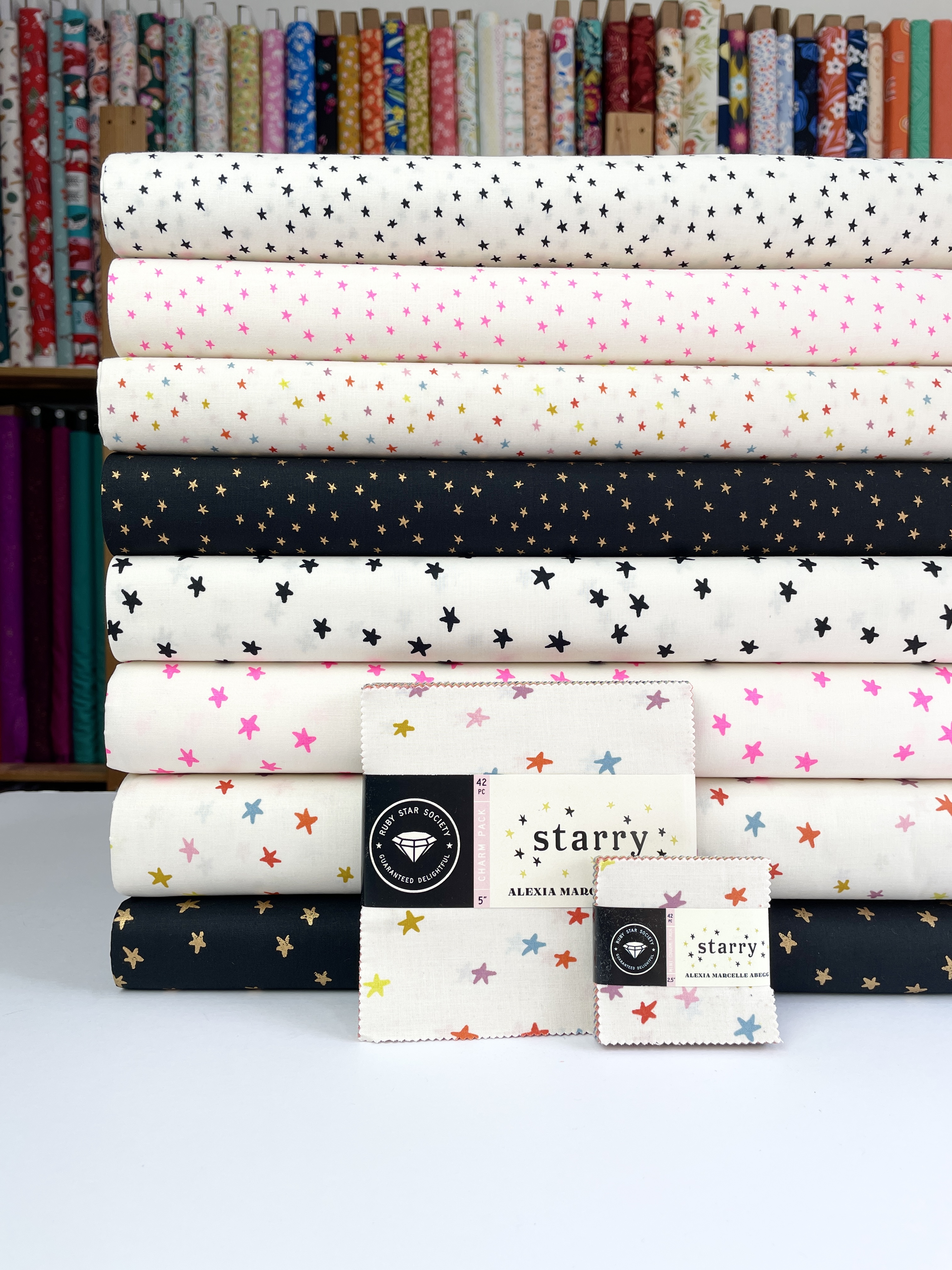 Modern patchwork and quilting fabric from the Starry collection designed by Alexia Marcelle Abegg for Ruby Star Society
