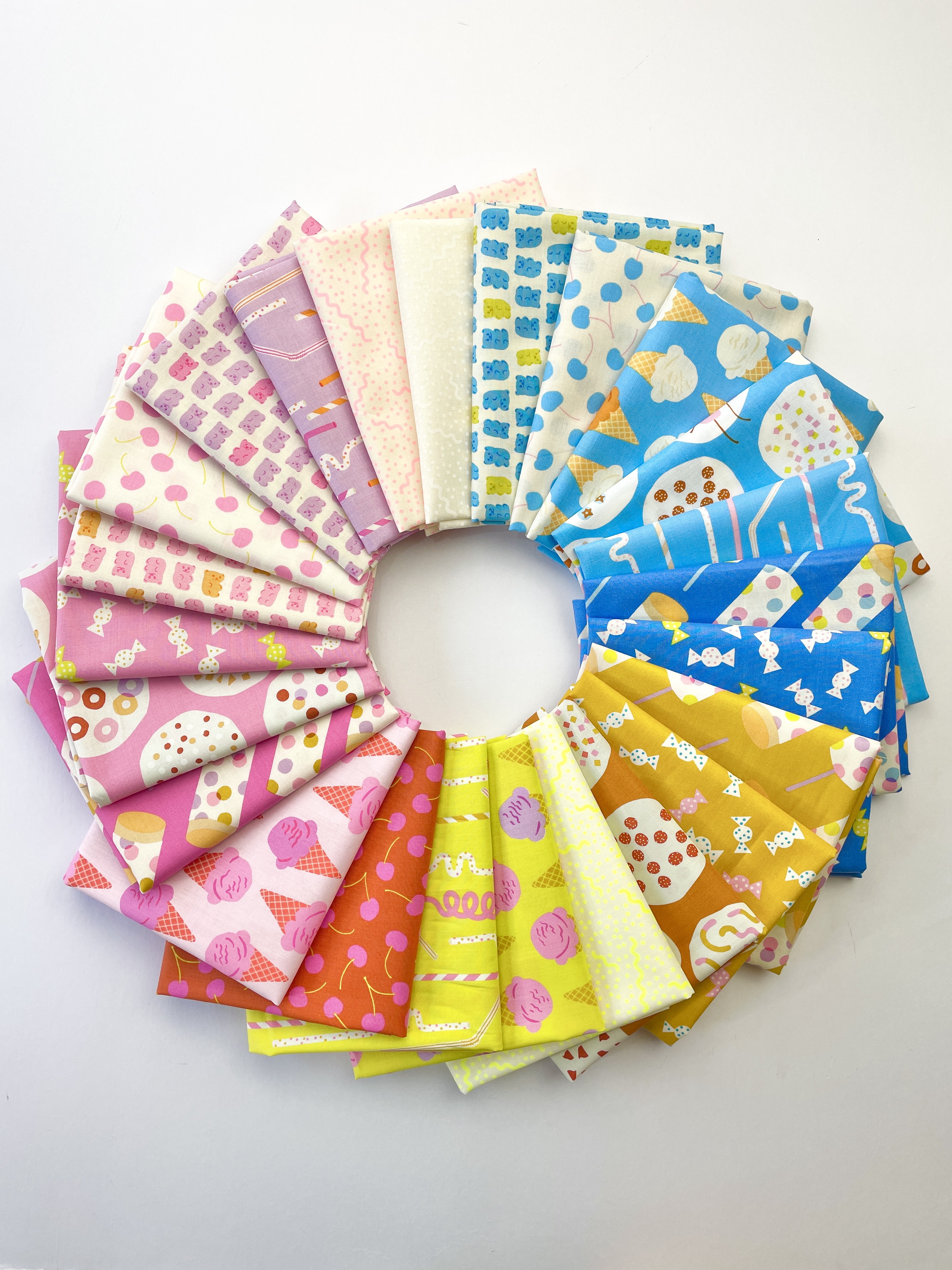 Modern patchwork and quilting fabric from the Sugar Cone collection designed by Kimberly Kight for Ruby Star Society