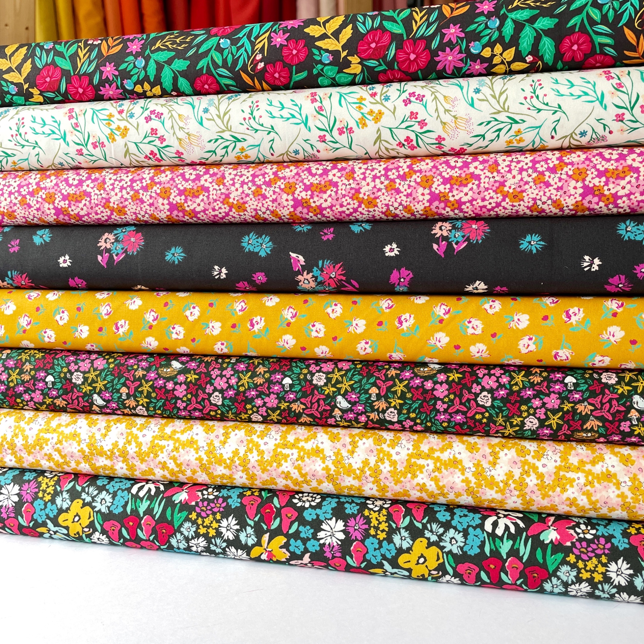 The Flower Society by Art Gallery Fabrics patchwork and quilting fabric fat quarter bundle